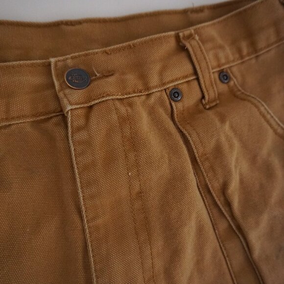 Dickies Tan Heavyweight Cotton Double Knee Carpenter Dungaree Pants 32X30 - Picture 10 of 16